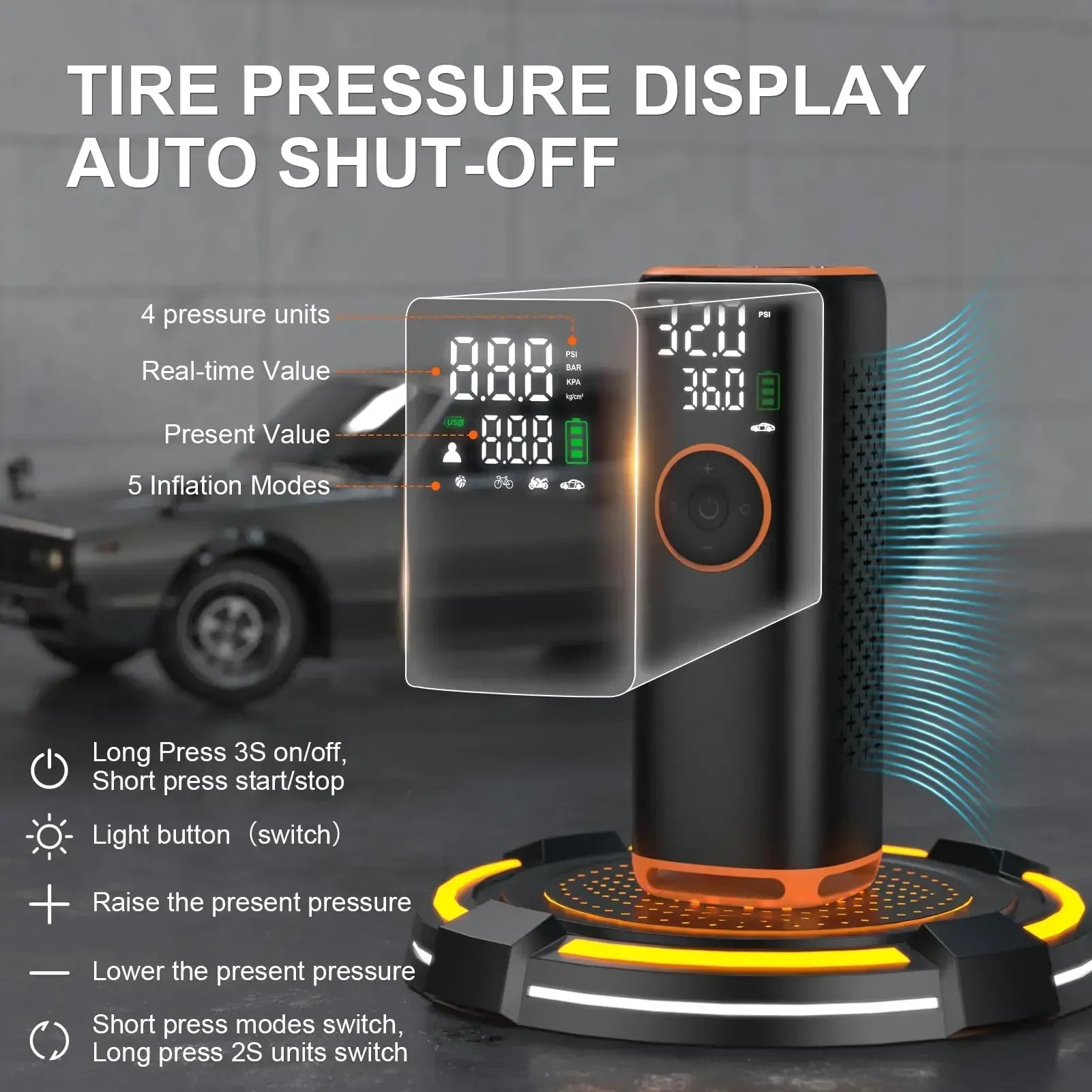 Portable Air Compressor Tire Inflator – Compact & Powerful